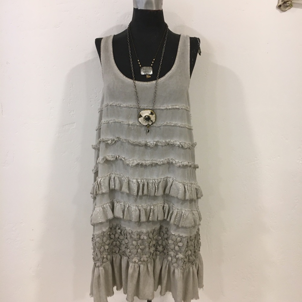Black Swan Ruffled Grey Dress.